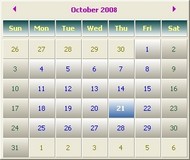 Calendar ActiveX control screenshot